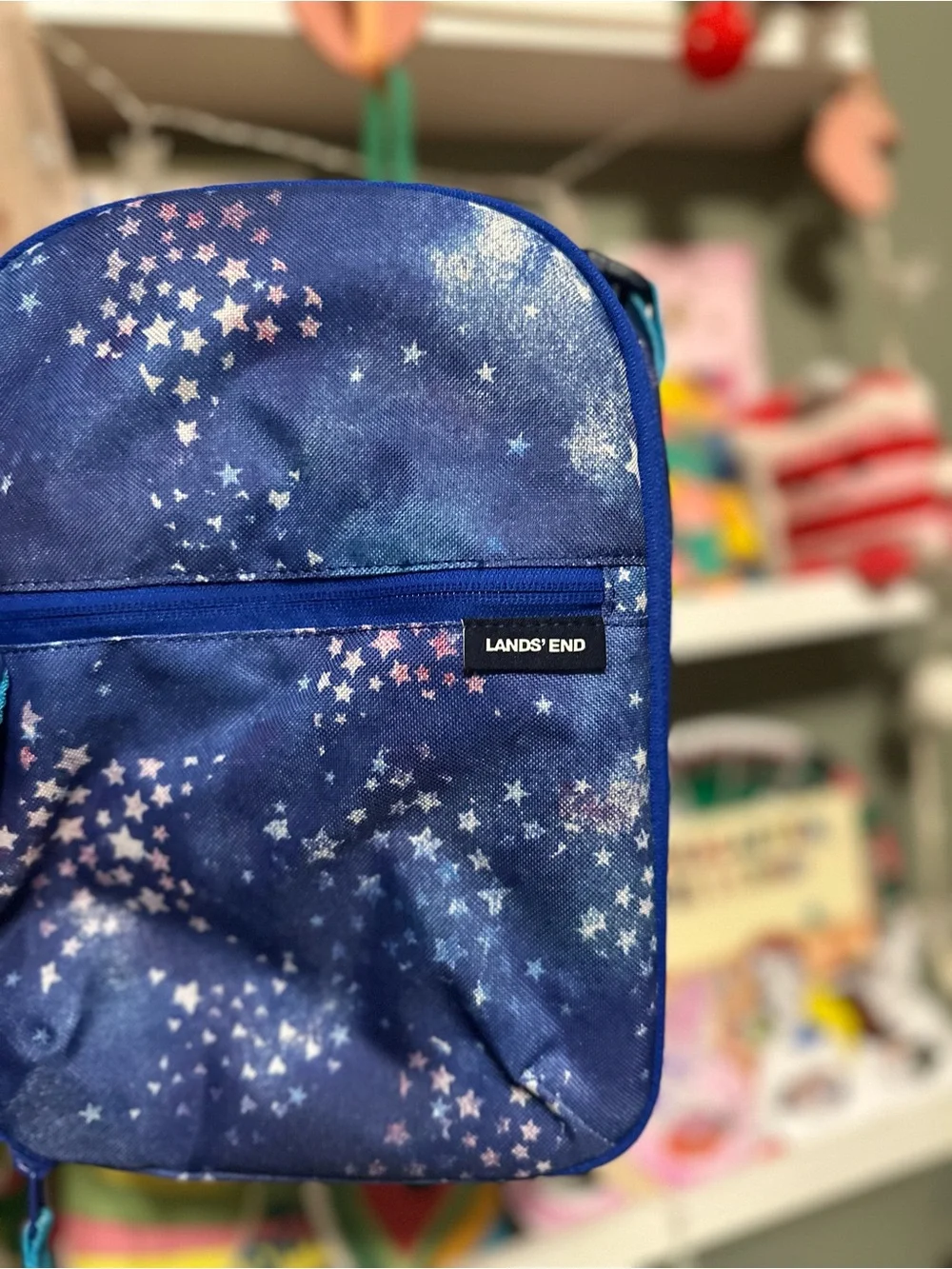 Lands' End Kids Starry Navy Blue Backpack